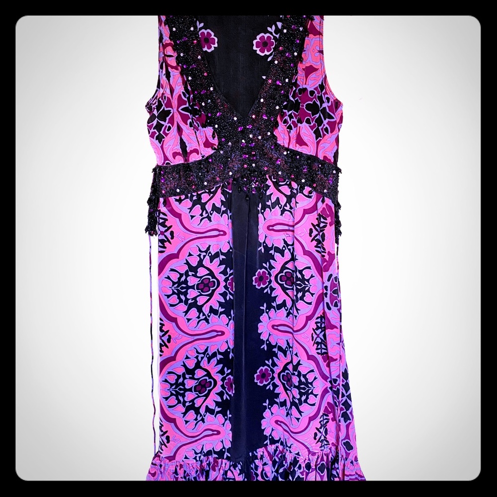Handmade silk dress.